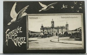 Germany Technical High School Hannover 1907 Postcard K10