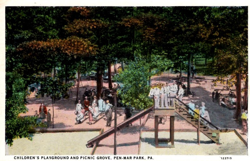 Pen-Mar Park, Pennsylvania - The Children's Playground & Picnic Grove - c1930