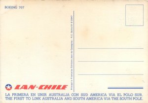 Lan Chile airlines Boeing 707 plane postcard 