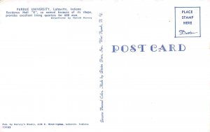 Residence Hall X Purdue University Lafayette Indiana postcard