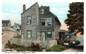 Vintage Postcard The Old Spite House Marblehead Massachusetts MA