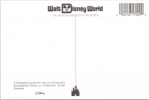 FL, Florida WALT DISNEY WORLD Cinderella's Golden Carousel Horses 4X6 Postcard