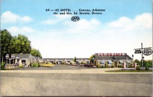 Linen Postcard 64 - 65 Motel in Conway, Arkansas