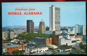 Mobile Alabama al air aerial view greetings chrome postcard