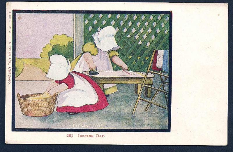 Sunbonnet Girl 'Laundry Day' unused c1905