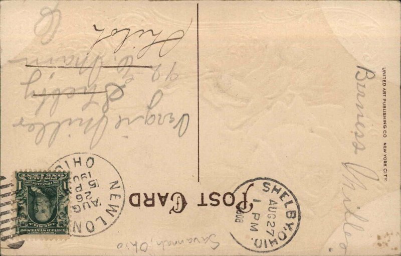 Savannah Georgia GA Floral Greeting Embossed c1910s Postcard