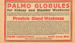 Postcard Michigan Battle Creek Palmo Prostate Medicine Advertising 22-14462 