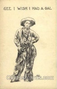 Artist Wall Western Cowboy Cowgirl Unused light crease left bottom corner tip...