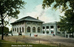 c1910 Buggies As Como Park Casino St. Paul MN Postcard F87