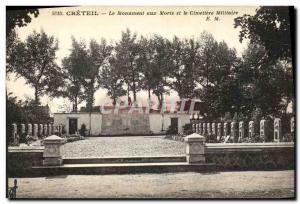 Old Postcard Creteil the War Memorial and Military Cemetery
