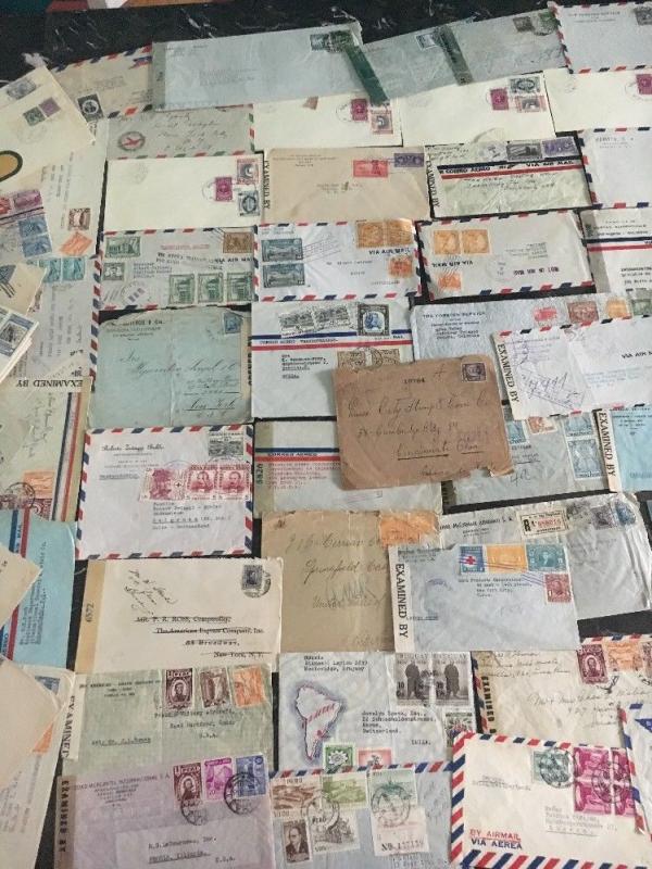 Stunning 75 Latin America Censored  First Day Covers FDCs AirMail Lot