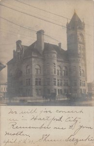 J88/ Hartford City Indiana RPPC Postcard c1910 City Hall Court House 106