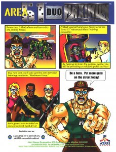 Area 51 Duo Maximum Force Arcade Flyer Original NOS Video Game Artwork 