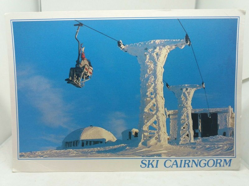 Large Vintage Postcard Ski Cairngorm The White Lady Scotland