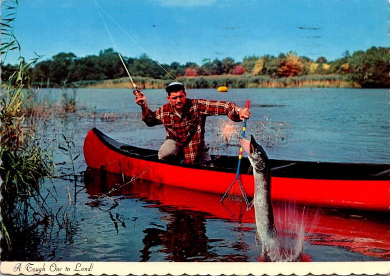 Fishing A Tough One To Land Greetings From Fredericton New Brunswick Canada 1972