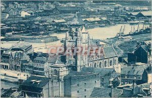 Old Postcard Treport Church St Jacques and the Harbor View has taken the crow...