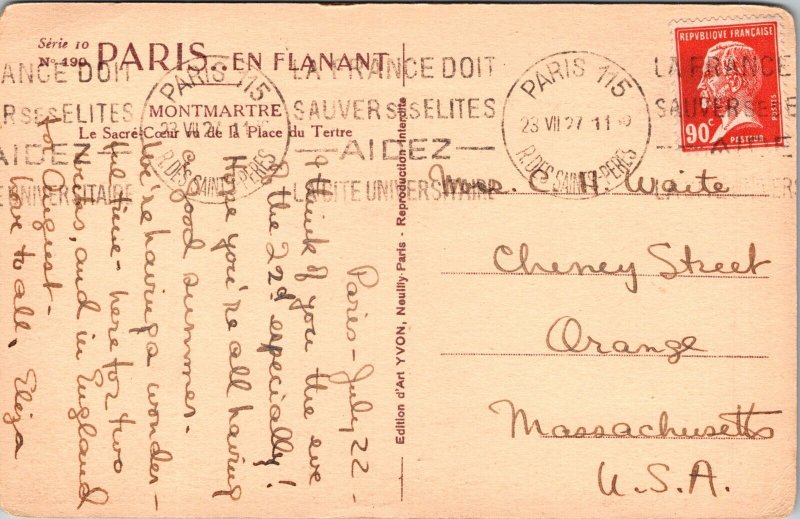 Paris France~Antique Postcard~ En Flanant~Posted 1911~Grand Marnier Liquor~KB21
