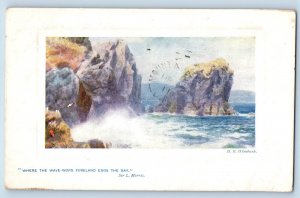 Hamilton Postcard Where Wave-Worn Foreland Ends the Bay 1911 Oilette Tuck Art
