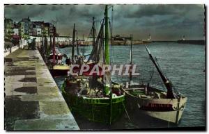 Old Postcard The TReport Boats dock