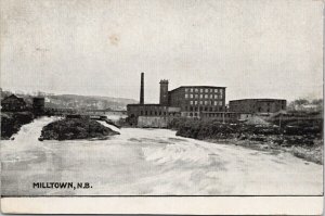 Milltown NB New Brunswick Cotton Mill c1908 Postcard F12