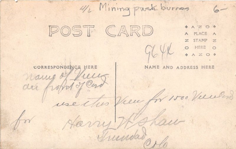 J39/ Trinidad Colorado RPPC Postcard c1910 Pack Burros Miners Mine 270