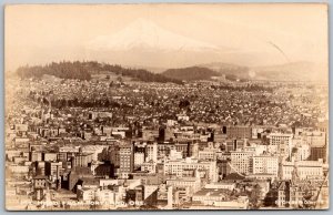 Portland Oregon 1940s RPPC Real Photo Postcard Aerial View  by Cross & Dimmitt