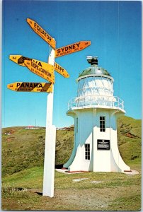 Cape Reinga Lighthouse Showing Signpost Northland New Zealand Postcard