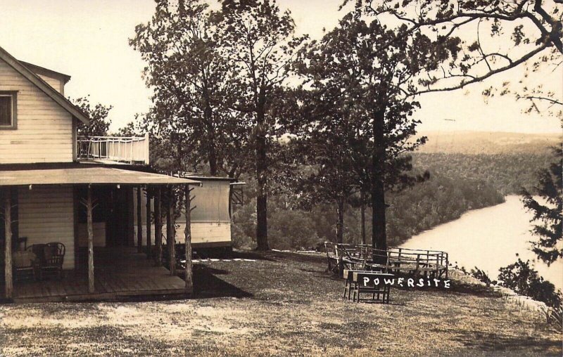 RPPC, Powersite, Overlooking Taneycomo,  Branson MO, Old Post Card