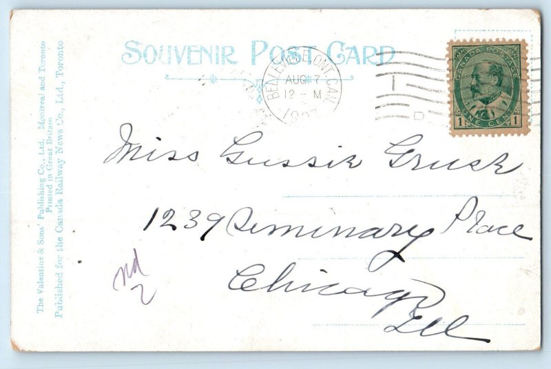 Kingston Ontario Canada Postcard View of River Buildings 1907 Antique Posted