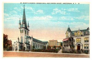 Postcard CHURCH SCENE Amsterdam New York NY AP5614