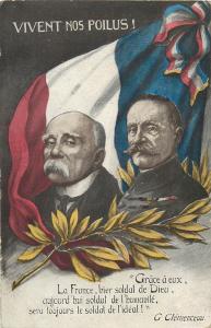 Vivent nos poilus ! France patriotic army military G. Clemenceau poetry ode 