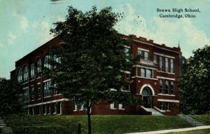 Circa 1910 Brown High School Cambridge, OH Vintage Post Card P19