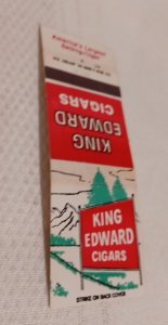 King Edward Cigars Advertising 20 Rear Strike Matchbook Cover