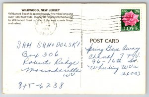 Wildwood Beach Amusement Park Rides Lifeguard NJ Greetings Postcard S6