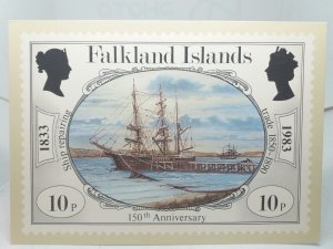 Ship Repairing Falkland Islands 150th Anniversary 1833 - 1983 10p Stamp Postcard