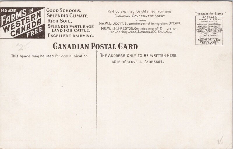 Russell Manitoba Home of JP Laycock Canadian Government Immigration Postcard H61