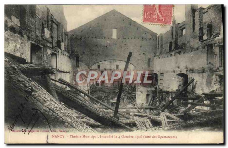 Old Postcard Nancy The Theater Fire News October 4, 1906 Approval of the spec...