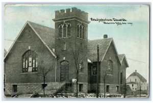 1909 Exterior View Presbyterian Church Building Mason City Iowa Vintage Postcard