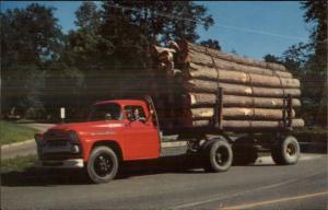 Logging in the South 1950s Chevrolet Truck Pub in Mississippi Postcard