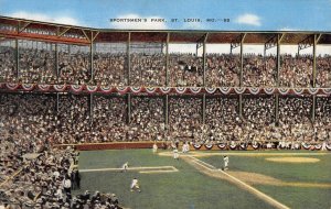 Sportsmen's Park, St. Louis, MO Baseball Cardinals Browns 1943 Vintage Postcard