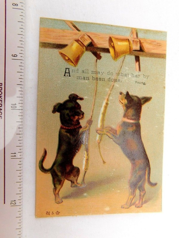 Wonderful Anthropomorphic Dogs Ringing Bells Honest Labor Brings Lovely F46