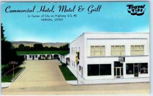 VERNAL, Utah  UT   Roadside  COMMERCIAL HOTEL, MOTEL   c1940s Linen  Postcard