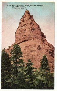 Vintage Postcard 1930's Prospect Dome South Cheyenne Canyon Colorado Springs CO