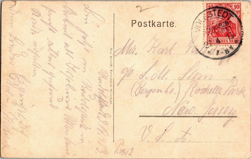 Schwarzburg Thur Schob Postkarte 10 Stamp WOB Antique Vintage Postcard Note PM 