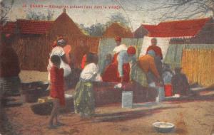 Dakar Senegal Women Collecting Water Antique Postcard J75610