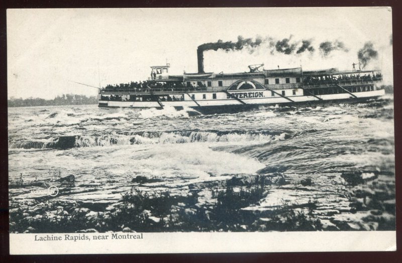 h2163 - Steamer SOVEREIGN Postcard 1910s Lachine Rapids Near Montreal