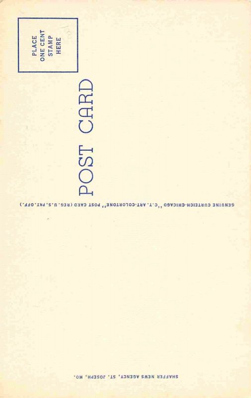 Felix Street Scene Cars St Joseph Missouri linen postcard