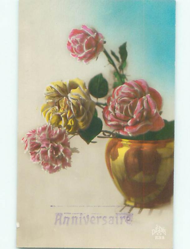 tinted rppc c1910 BEAUTIFUL FLOWERS AC9068