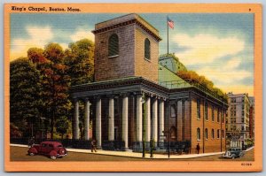 Vtg Boston Massachusetts MA King's Chapel Church 1940s View Postcard