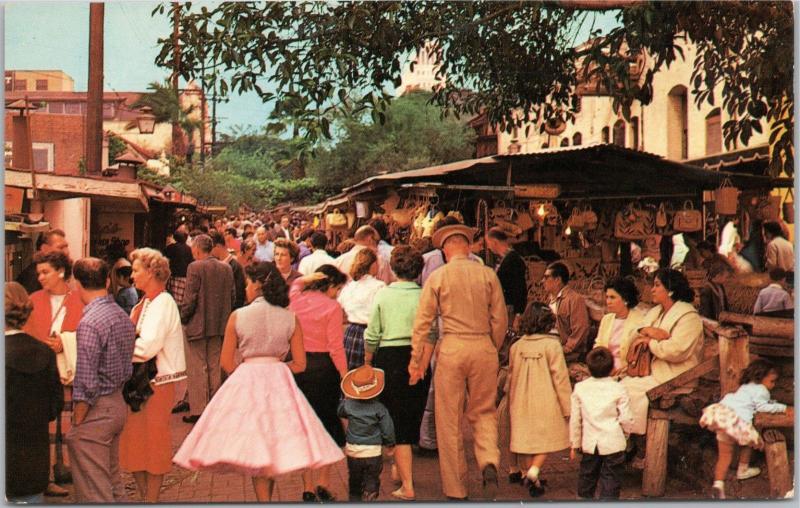 Los Angeles - Olvera Street  - Bit of Old Mexico - streetside stands - people